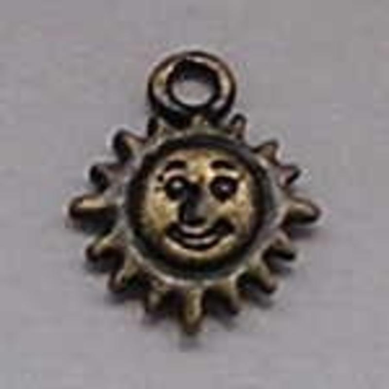 Sun Charm 12mm Bronze