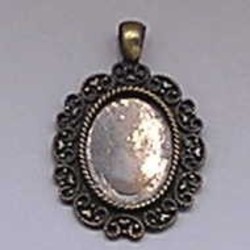 Filligrain Hanger. 32x38mm. Bronze. Suitable for Cameo.