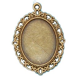 Filligrain Hanger. 28x40mm. Bronze. Geeignet für Cabochon 18x25.