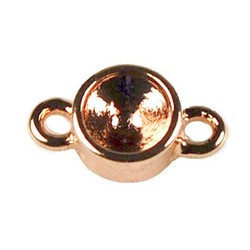 Tussenzetsel met 2 oogjes. 10x14mm. Voor SS39 steen. Rosekleurig.