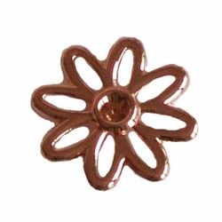 Metalen bloem Daisy. 38mm. Hoogw. Kwal. 23 karaats rose.