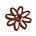 Metalen bloem Daisy. 17mm. Hoogw. Kwal. 23 karaats rose.