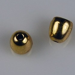 Eindkapje tulpvormig model. 6x6mm. Voor veter 3.2 mm. oud Goudkleurig.