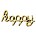 Spiritueel woord Happy 8x23mm goudkleurig