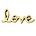 Spiritueel woord Love 8x20mm goudkleurig