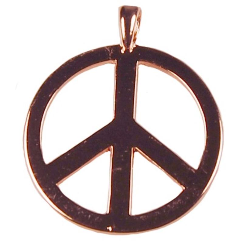 Hanger Peace. 30x37mm. Rosekleurig.