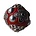 Kashmiribead. 18mm. Rood zilver.
