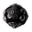 Kashmiribead. 18mm. Zwart zilver.