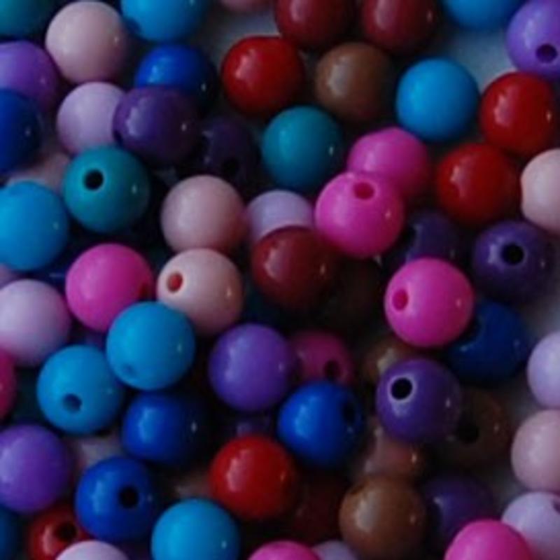 Acrylkralenmix. 8mm. Herfsttinten Opaque. 100 stuks voor