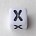 Letter Acrylkraal. Kubus. 6x6mm. Wit met zwarte letter X.