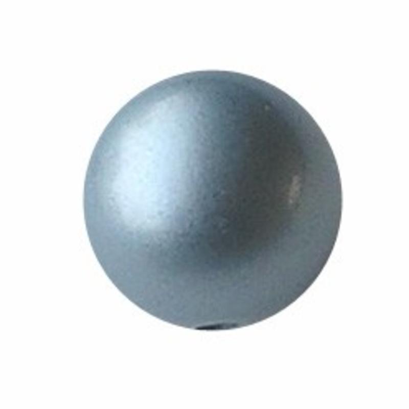 Designers kwaliteit Resinkraal. 18mm. Rond. Shiny Pearl Blue.