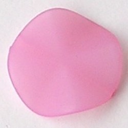 Matte Kunststofkraal. Waaiervormig rond.26mm. Licht Roze.