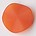 Matte Kunststofkraal. Waaiervormig rond.26mm. Oranje.