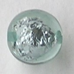 Resin Kraal. Light Blue. 16mm. Met silverfoil.