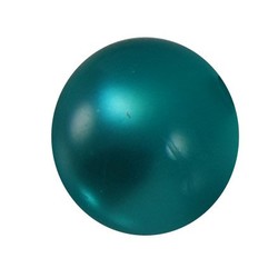 Polariskraal Light Turquoise. Shiny 12mm. Rond. Per stuk voor.