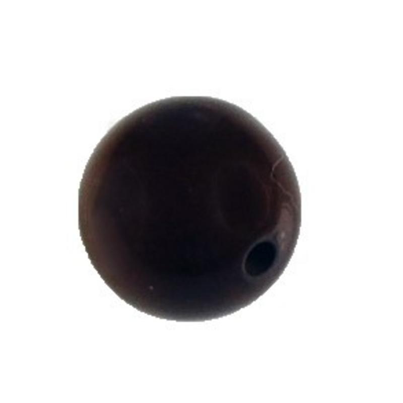 Polariskraal Donkerbruin. Opaque 12mm. Rond. Per stuk voor.