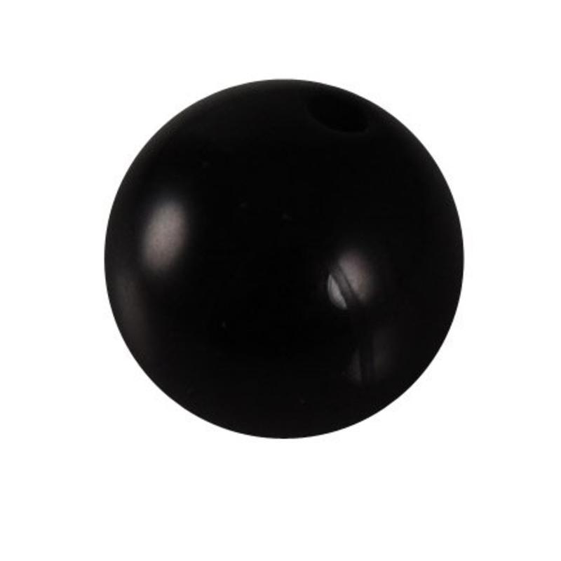 Polariskraal Black Shiny 12mm. Rond.