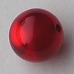 Polariskraal Rood. Shiny 28mm. Rond.