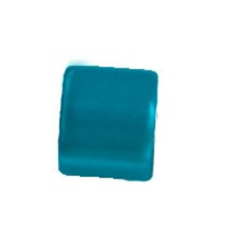 Polaris Bead Square. Shiny 8x8mm. Petrol.
