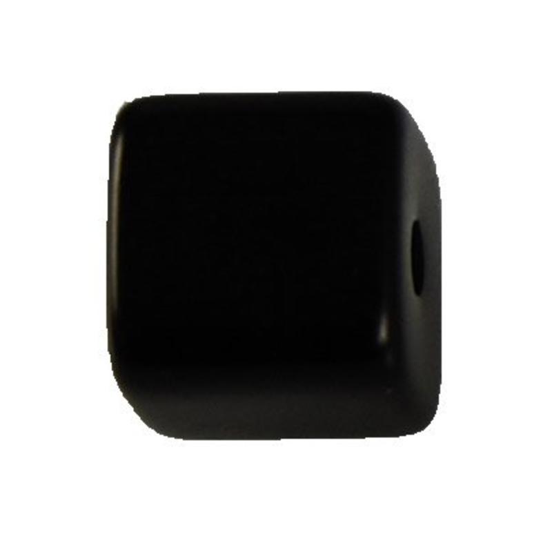 Polaris Bead Square 8x8mm Shiny Black.