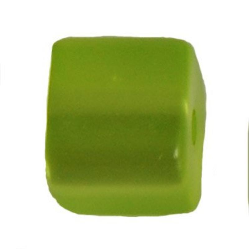 Polariskraal Vierkant. Shiny 8x8mm. Acid Green.