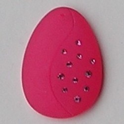 Resin Hanger Fuchsia met Swarovski Roze steentjes. 29x42mm.