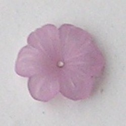 Lucite flower. 12mm. Rijggat in het midden. Kunststof bloemetje Light Amethyst mat.