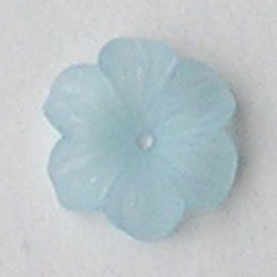 Lucite flower. 12mm. Rijggat in het midden. Kunststof bloemetje Light Aqua mat.