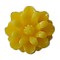 Kunststof bloemetje Aster met platte onderkant. Geel. 12mm.