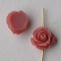 Acryl Roosje. Kraal. 11mm. Vintage Rose Per stuk voor.