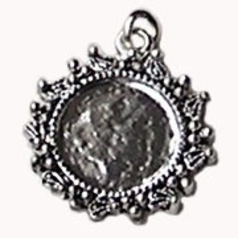 Filligrain hangertje. Rond. 25mm. (voor plaksteen 15mm)