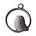 Hanger rond met vogeltje. 21x25mm. Oudzkl. Per stuk voor.