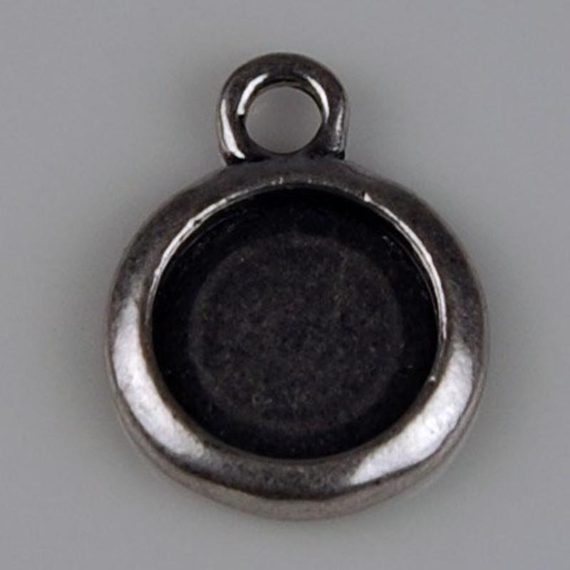 Hangertje voor cabochon 12mm. Oudzilverkleurig.