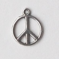 Bedel Peace. 14x17mm. Oudzilverkleurig.