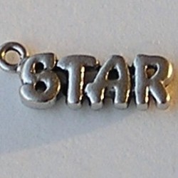 Bedel . Tekst Star. 7x21mm. Oudzilverkleurig.