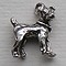 Bedel. Jack Russel Terrier. 15mm. Oudzilverkleurig.