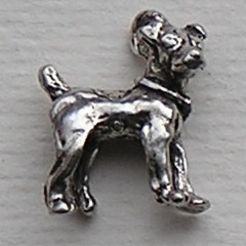 Bedel. Jack Russel Terrier. 15mm. Oudzilverkleurig.