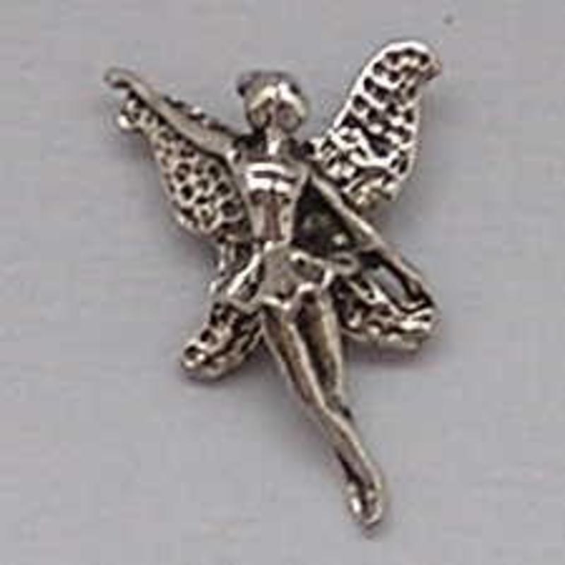 Bedel Elfje. 15x22mm. Verzilverd met harde beschermlaag.