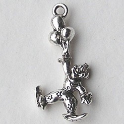 Bedel Clown. 30mm. Oudzilverkleurig.