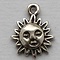 Bedel Zonnetje. 11x15mm. Oudzilverkleurig.