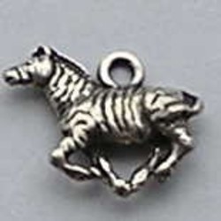 Bedel Zebra. 15x20mm. Verzilverd met harde beschermlaag. (ook in grootverpakking).