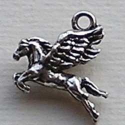 Bedel Pegasus. 17mm. Verzilverd met harde beschermlaag. (ook in grootverpakking).