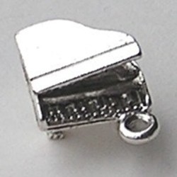 Bedel. Piano. 12x16mm. Verzilverd met harde beschermlaag.