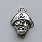 Bedel Piraat. 12x17mm. Oudzilverkleurig. (ook in grootverpakking).