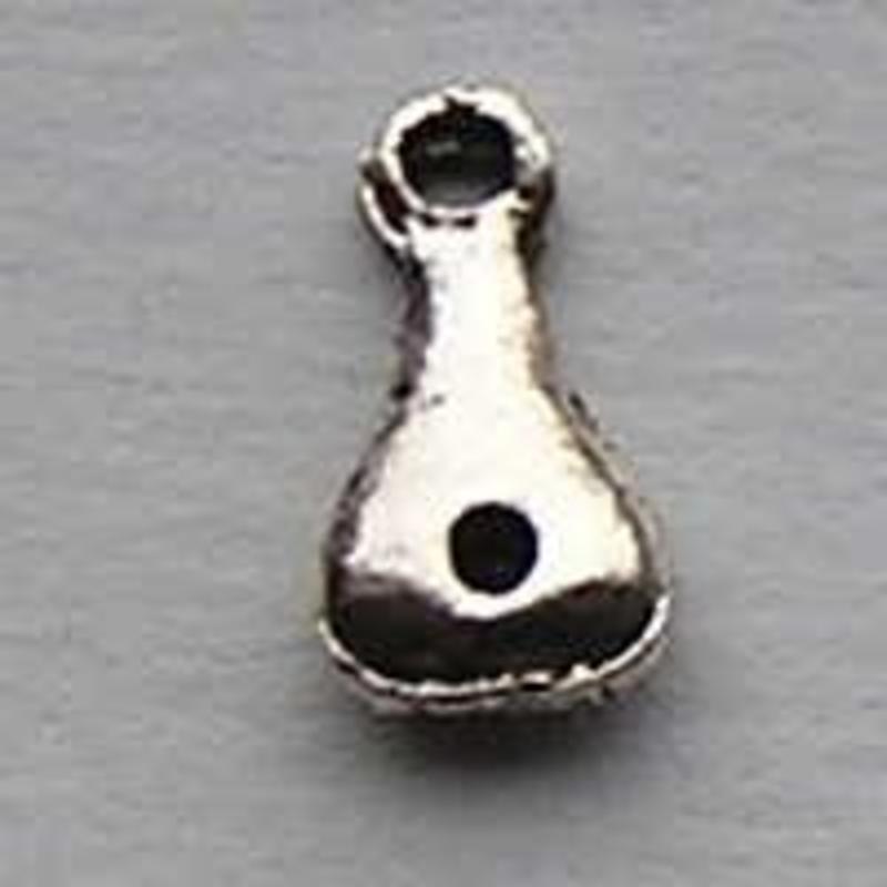 Bedel Peervormig. 6x10mm. Oudzilverkleurig.