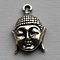 Bedel Boedhahoofd. 12x18mm. Oudzilverkleurig.