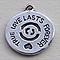 Bedel Munt. True Love lasts Forever. 20mm. Verzilverd met harde beschermlaa(ook in grootverpakking).