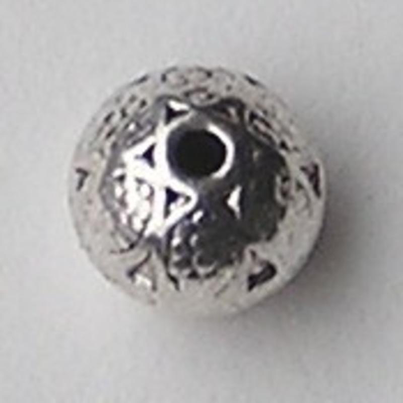 Metalen kraal. Rondelle. Oudzilverkleurig. 9x10mm.