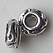 Metalen kraal. Rondelle. Oudzilverkleurig. 3x6mm. Per stuk voor.