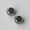 Metalen kraaltje. Vierkant 3x3mm. Blackplated.